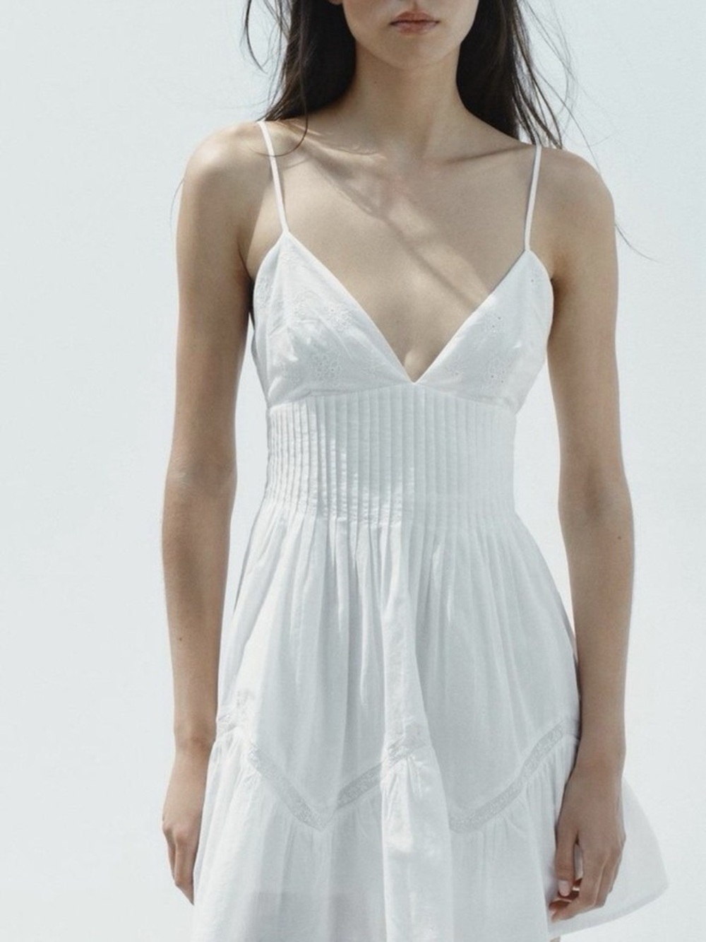 Zara White Cotton Summer Mini Dress